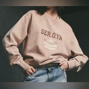 SER.O.YA lWomen's Issac Crewneck Sweatshirt Vintage Sand Pink Size XS NEW
